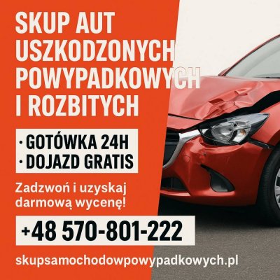 Skup aut powypadkowych Pszczyna /Śląskie, auto bez OC skup