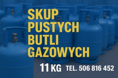 SKUP PUSTYCH BUTLI GAZOWYCH 11KG PROPAN-BUTAN DO KUCHENEK