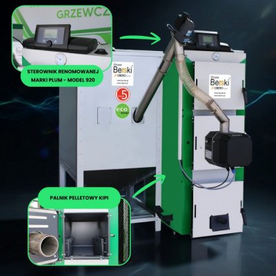 DrewKo Hybrid 12 kW – jeden kocioł na pellet i drzewo